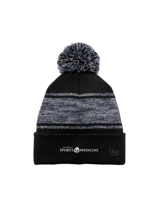 New Era Black/Navy Knit Chilled Pom Beanie w/Espanola Logo