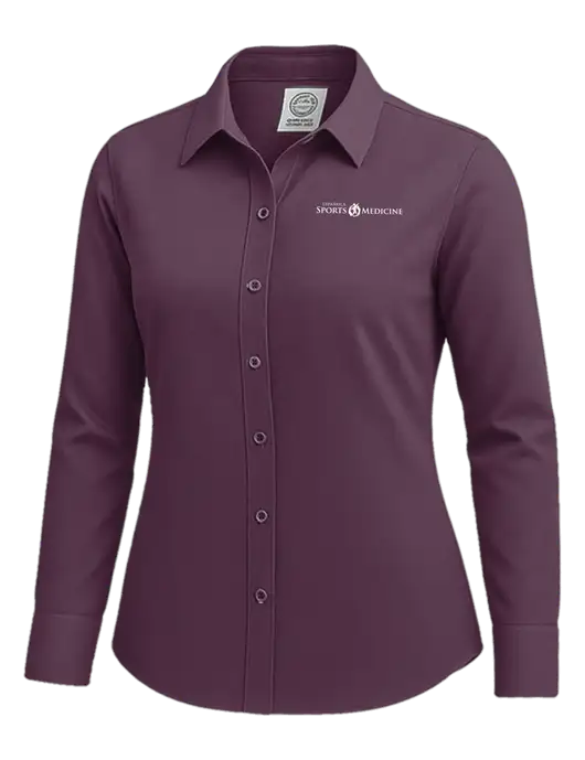 Brooks Brothers Womens Eggplant Wrinkle-Free Stretch Nailhead Shirt w/Espanola Logo