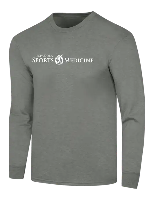 Simply Soft Long Sleeve Heathered Charcoal 4.5 oz, Poly/Combed Ring Spun Cotton T-Shirt w/Espanola Logo