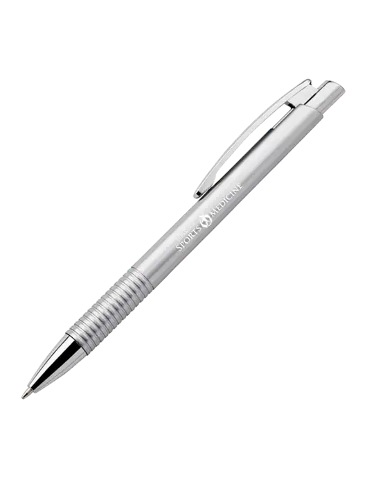 Malay Silver Ballpoint Pen - Blue Ink w/Espanola Logo