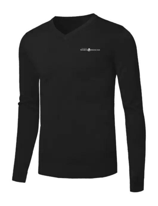 Brooks Brothers Black Washable Merino V-Neck Sweater w/Espanola Logo