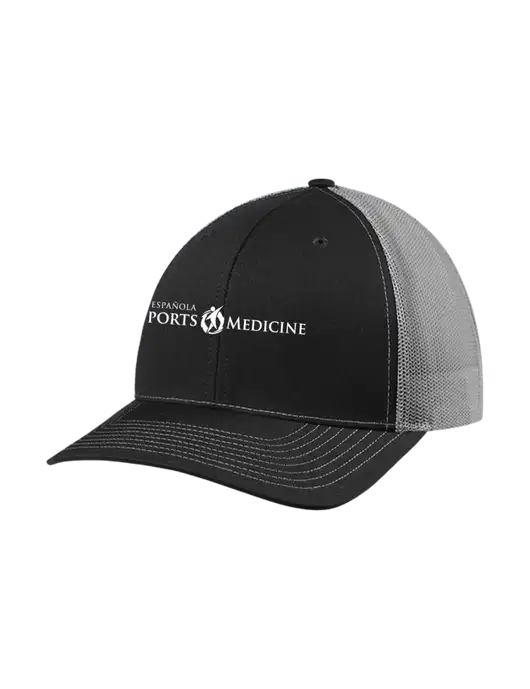 Richardson Adjustable Snapback Original 112 Trucker Cap Black w/Charcoal Mesh w/Espanola Logo