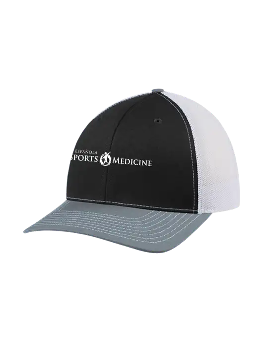 Richardson Adjustable Snapback Original 112 Trucker Cap Black/Light Heather Grey/White Mesh w/Espanola Logo