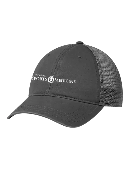 Richardson 111 Garment Washed Trucker Cap Charcoal w/Charcoal Mesh w/Espanola Logo
