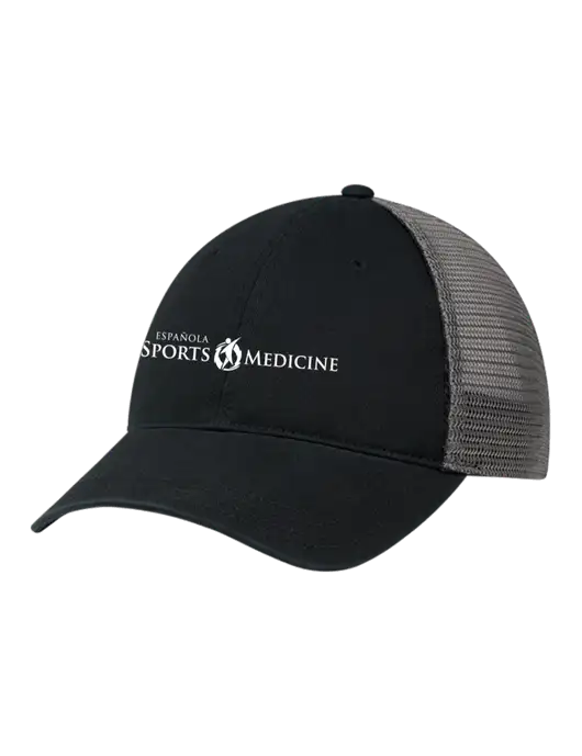 Richardson 111 Garment Washed Trucker Cap Black w/Charcoal Mesh w/Espanola Logo