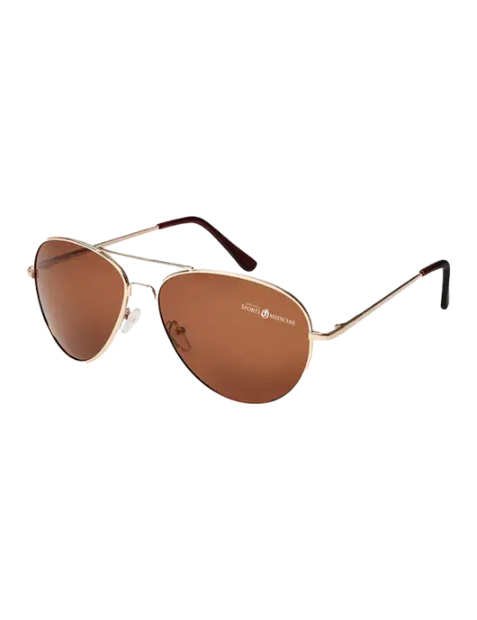 Aviator Coffee Brown with Gold Sunglasses  w/Espanola Logo