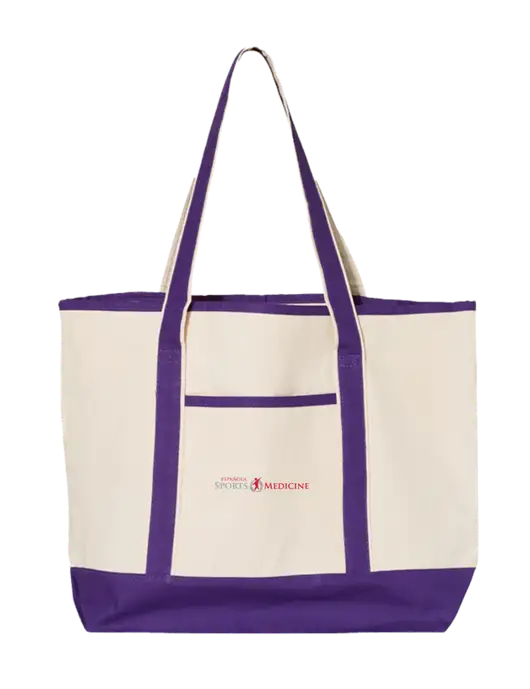 Natural/Purple Large Canvas Deluxe Tote w/Espanola Logo