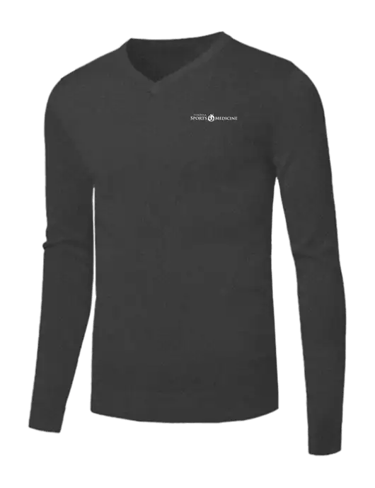 Brooks Brothers Medium Grey Heather Washable Merino V-Neck Sweater w/Espanola Logo