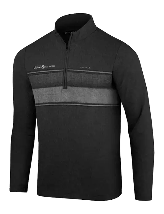 TravisMathew Black Balboa Chest Stripe Quarter Zip w/Espanola Logo