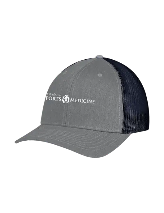 Richardson Adjustable Snapback Original 112 Trucker Cap Heather Grey w/Navy Mesh w/Espanola Logo