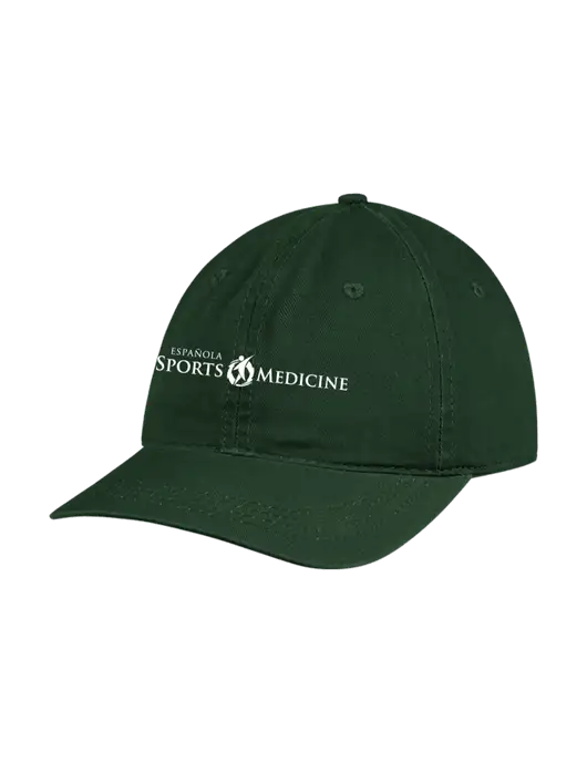 Garment Washed Unstructured Twill Dark Green Cap w/Espanola Logo