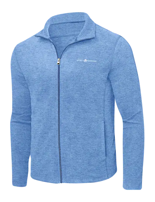 Light Royal Heather Microfleece Full-Zip Jacket w/Espanola Logo