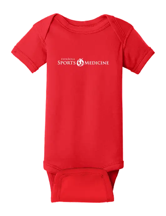 Rabbit Skins Red Infant Short Sleeve Baby Rib Bodysuit w/Espanola Logo