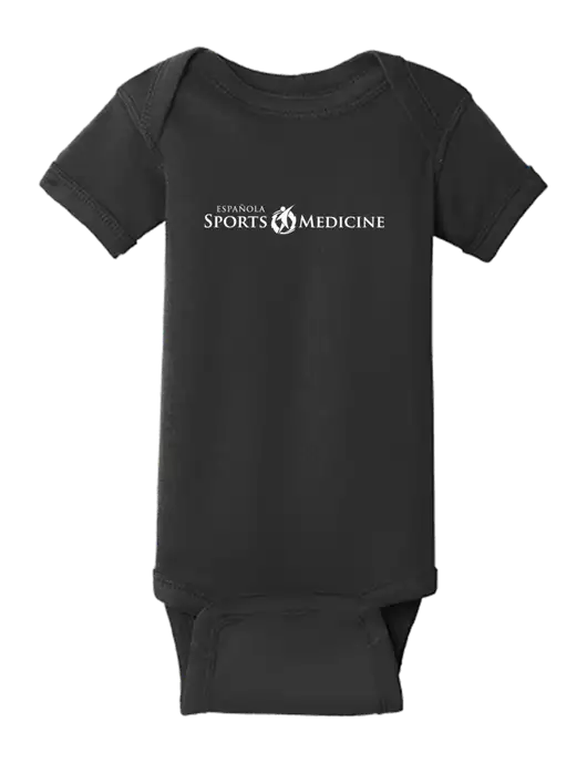Rabbit Skins Black Infant Short Sleeve Baby Rib Bodysuit w/Espanola Logo