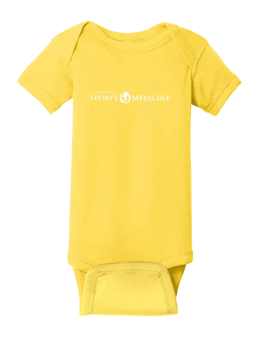 Rabbit Skins Yellow Infant Short Sleeve Baby Rib Bodysuit w/Espanola Logo