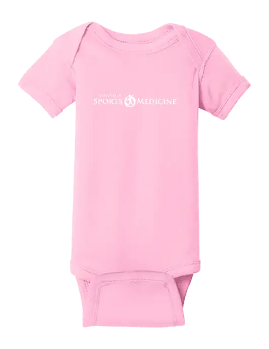 Rabbit Skins Pink Infant Short Sleeve Baby Rib Bodysuit w/Espanola Logo