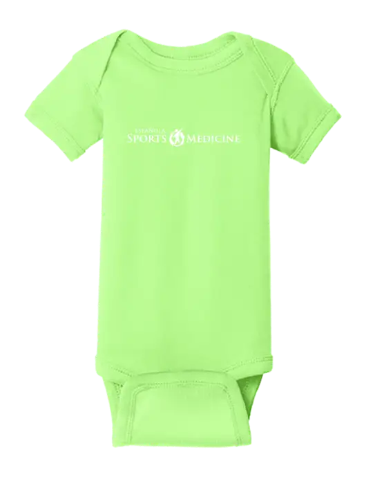 Rabbit Skins Neon Green Infant Short Sleeve Baby Rib Bodysuit w/Espanola Logo