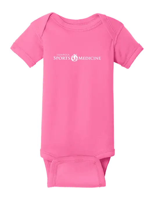Rabbit Skins Hot Pink Infant Short Sleeve Baby Rib Bodysuit w/Espanola Logo