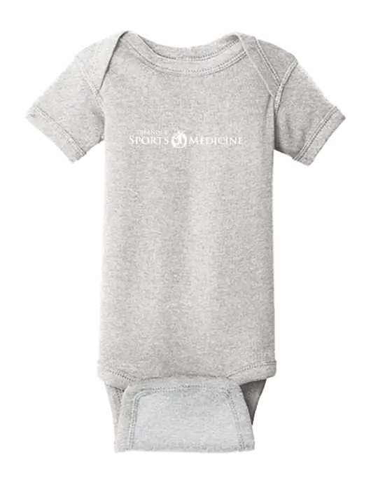 Rabbit Skins Light Grey Heather Infant Short Sleeve Baby Rib Bodysuit w/Espanola Logo