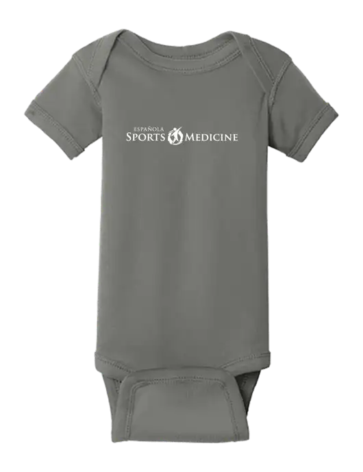 Rabbit Skins Charcoal Infant Short Sleeve Baby Rib Bodysuit w/Espanola Logo