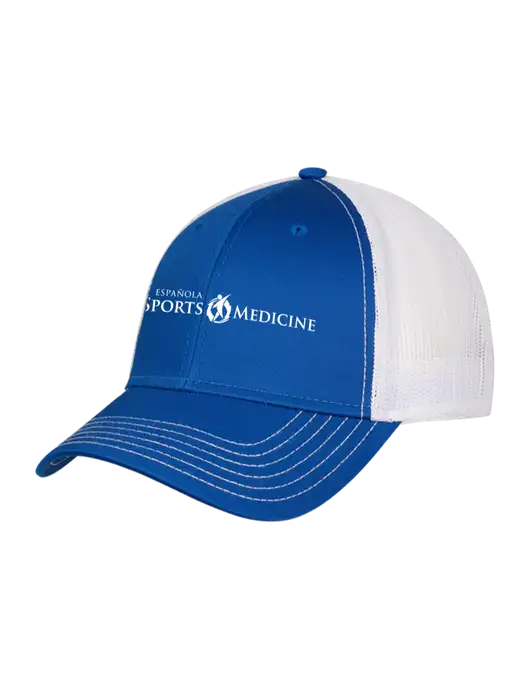 Royal/White Mesh Trucker Cap Snap Back w/Espanola Logo
