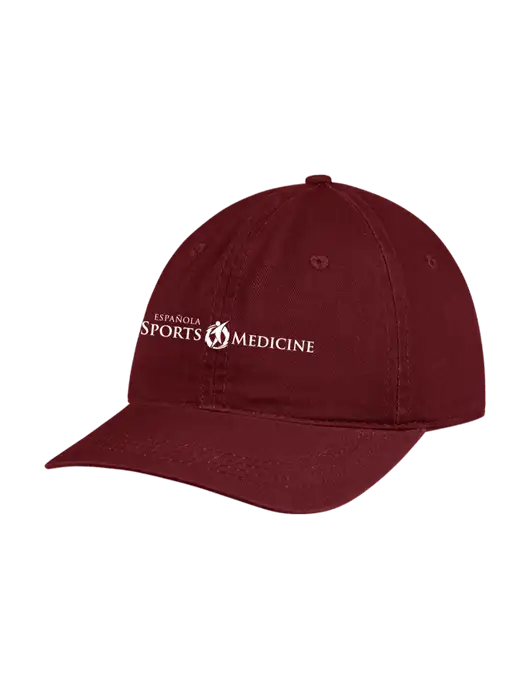 Garment Washed Unstructured Twill Maroon Cap w/Espanola Logo