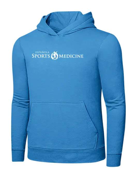 Light Aqua Blue 7.8 oz Ring Spun Hooded Sweatshirt w/Espanola Logo
