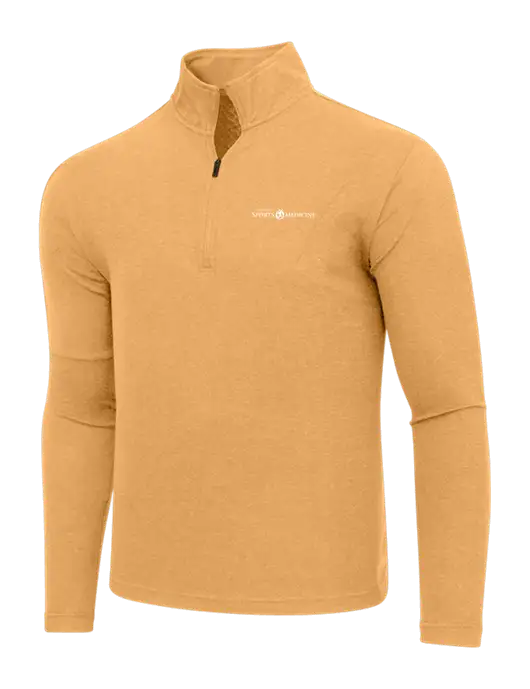 Adidas Light Orange Heather 3 Stripes Quarter Zip Sweater w/Espanola Logo