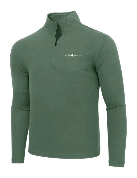 Adidas Dark Green Heather 3 Stripes Quarter Zip Sweater w/Espanola Logo