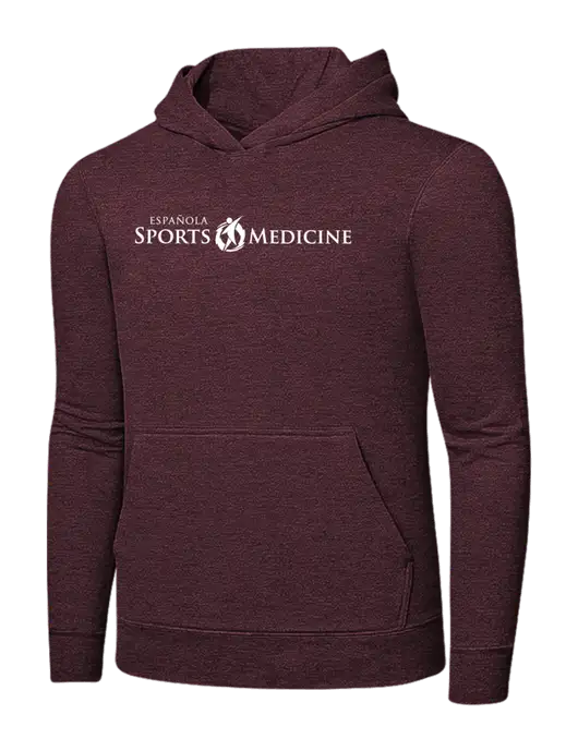 Heather Maroon 7.8 oz Ring Spun Hooded Sweatshirt w/Espanola Logo