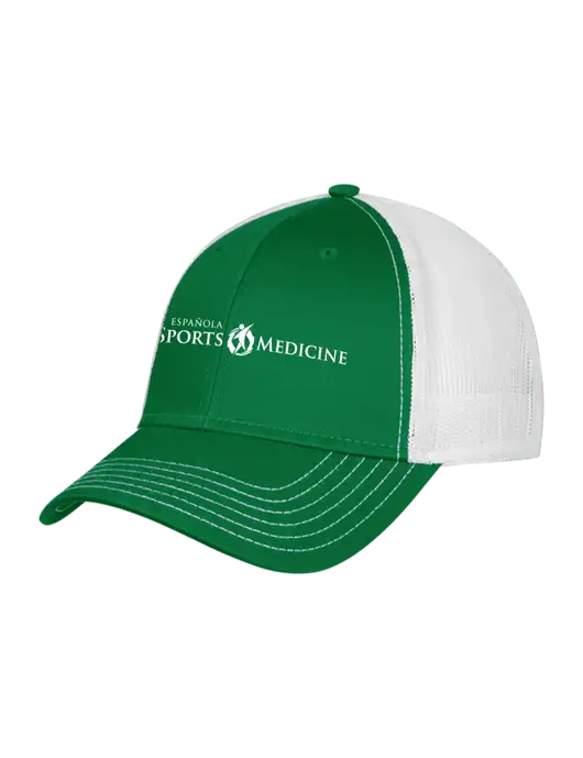 Kelly/White Mesh Trucker Cap Snap Back w/Espanola Logo
