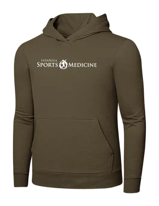 Coyote Brown 7.8 oz Ring Spun Hooded Sweatshirt w/Espanola Logo