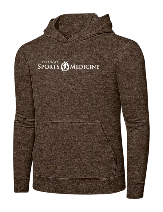 Heather Dark Chocolate Brown 7.8 oz Ring Spun Hooded Sweatshirt w/Espanola Logo