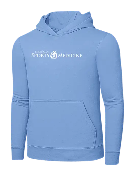 Light Blue 7.8. oz Ring Spun Hooded Sweatshirt w/Espanola Logo