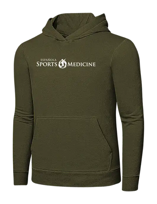 Dark Olive Green 7.8. oz Ring Spun Hooded Sweatshirt w/Espanola Logo