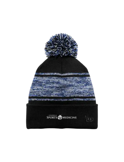 New Era Black/Royal Knit Chilled Pom Beanie w/Espanola Logo