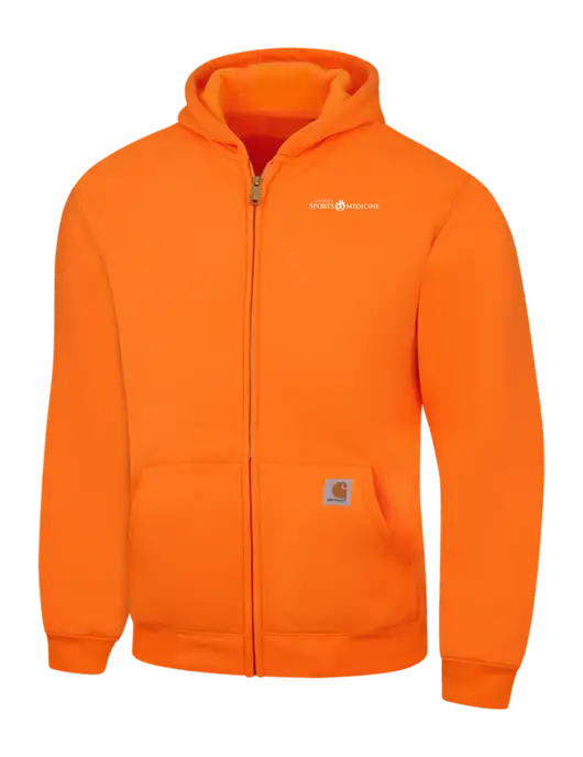 Carhartt Neon Orange Midweight Hooded Zip-Front Sweatshirt w/Espanola Logo
