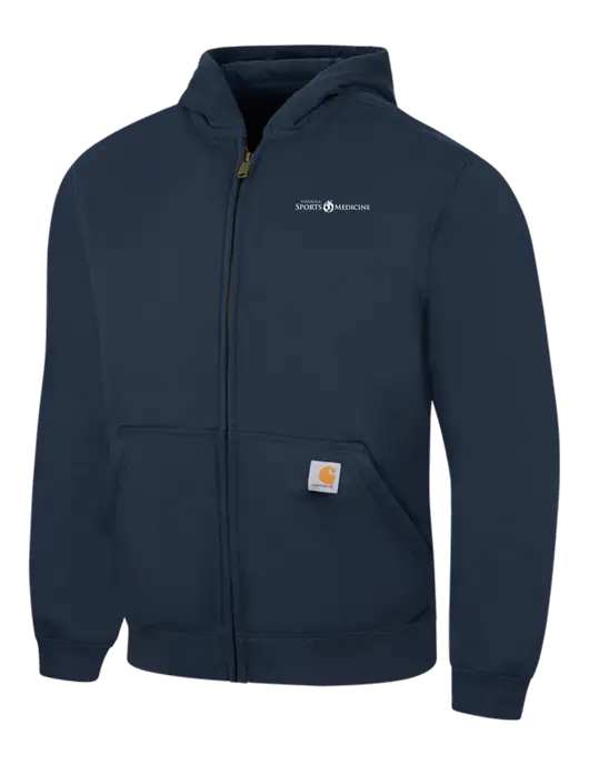 Carhartt Navy Rain Defender Paxton Heavyweight Hooded Zip-Front Sweatshirt w/Espanola Logo