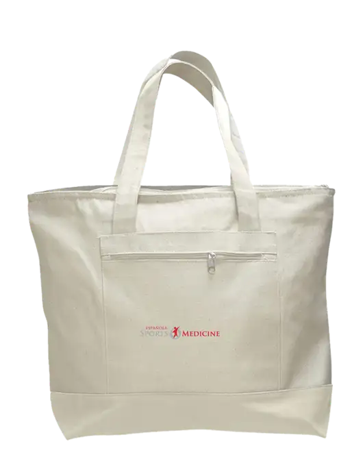 Natural Zippered Tote  w/Espanola Logo