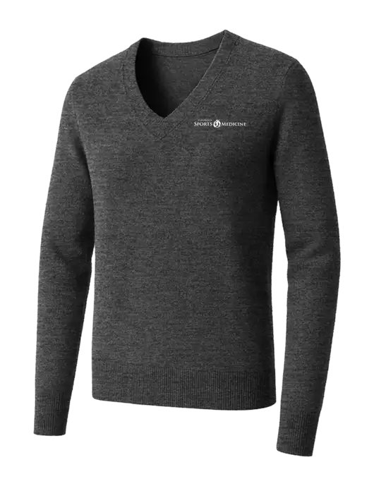 Brooks Brothers Womens Medium Grey Heather Washable Merino V-Neck Sweater w/Espanola Logo