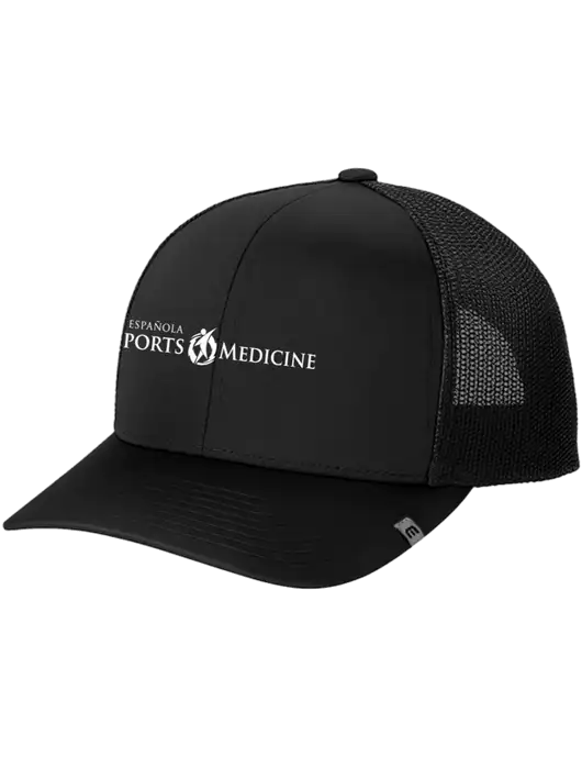 TravisMathew Black Cruz Trucker Cap w/Espanola Logo