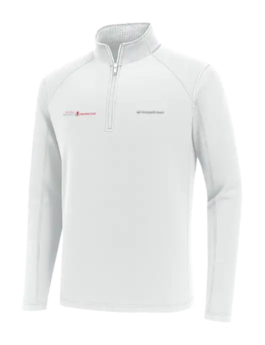 Vineyard Vines White Sankaty Quarter-Zip Pullover
 w/Espanola Logo