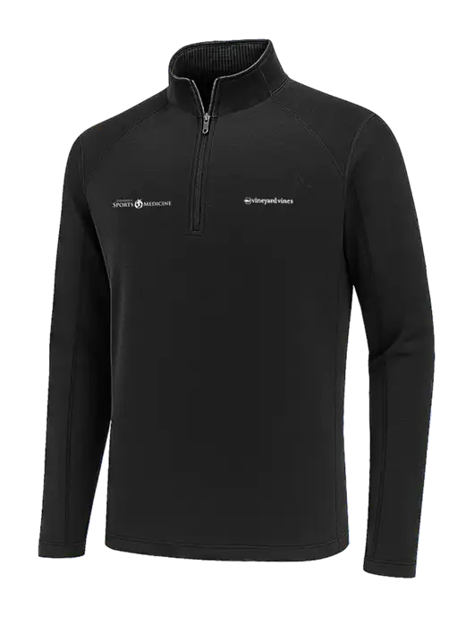 Vineyard Vines Black Sankaty Quarter-Zip Pullover
 w/Espanola Logo