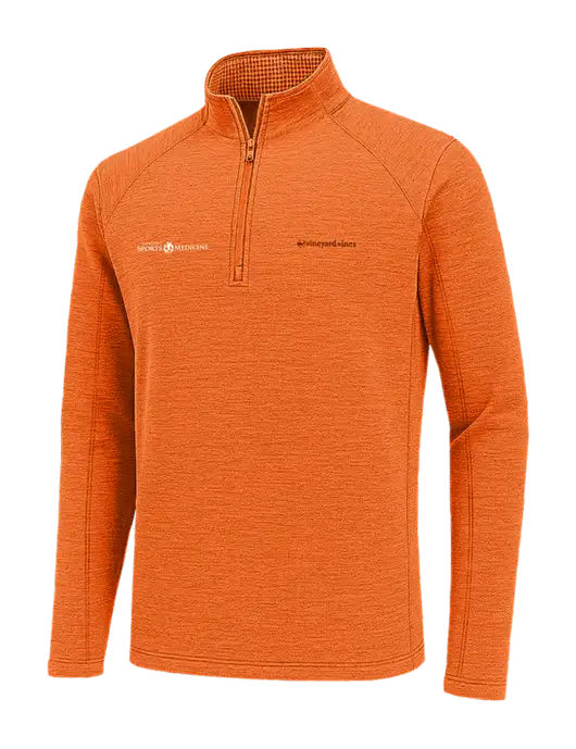 Vineyard Vines Heather Orange Sankaty Quarter-Zip Pullover
 w/Espanola Logo