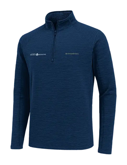 Vineyard Vines Dark Navy Heather Sankaty Quarter-Zip Pullover
 w/Espanola Logo