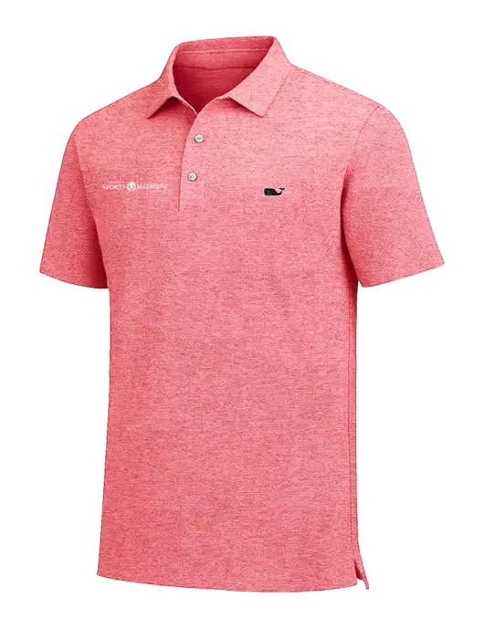 Vineyard Vines Destin Stripe Coral Sankaty Polo w/Espanola Logo
