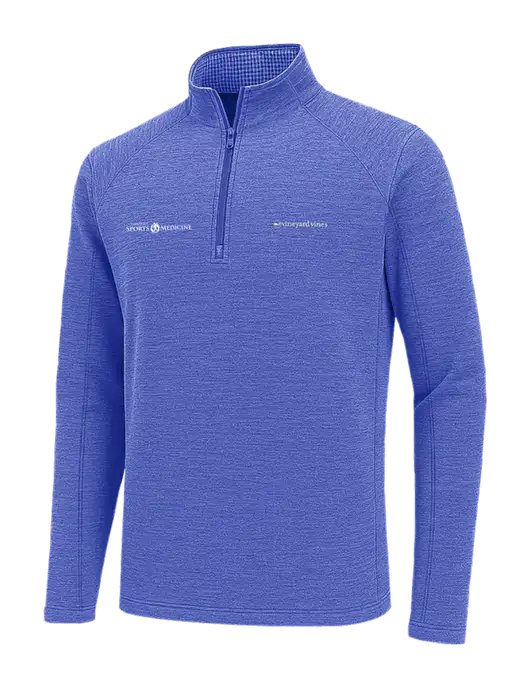 Vineyard Vines Light Royal Heather Sankaty Quarter-Zip Pullover
 w/Espanola Logo