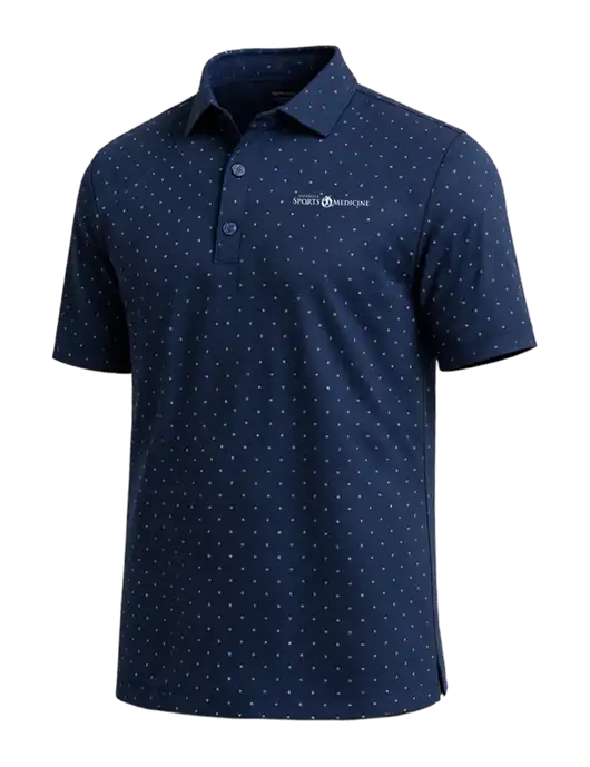 Callaway Micro Chev Dark Navy Print Polo w/Espanola Logo