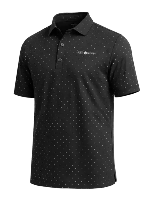 Callaway Micro Chev Black Print Polo w/Espanola Logo