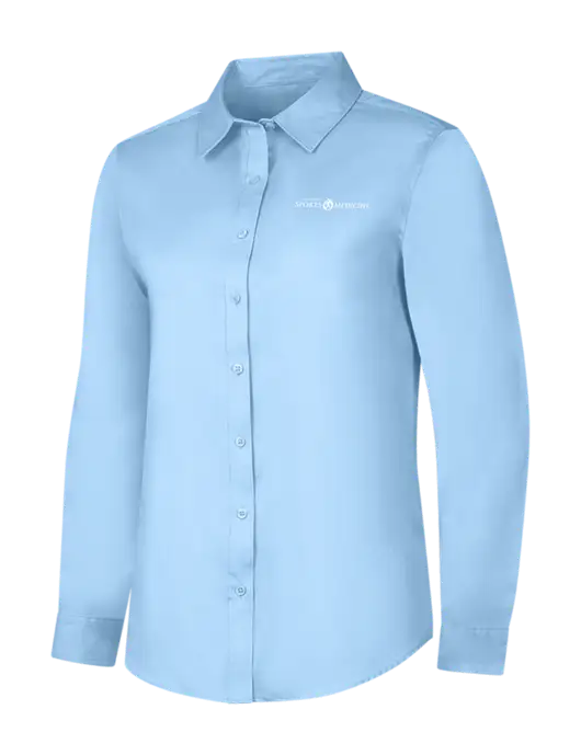 Womens Light Blue Long Sleeve Superpro React Twill Shirt w/Espanola Logo